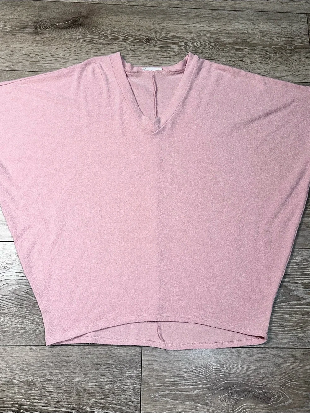 Charlotte Avery Soft Blush Oversized Dolman Short Sleeve Top *No Size Tag*